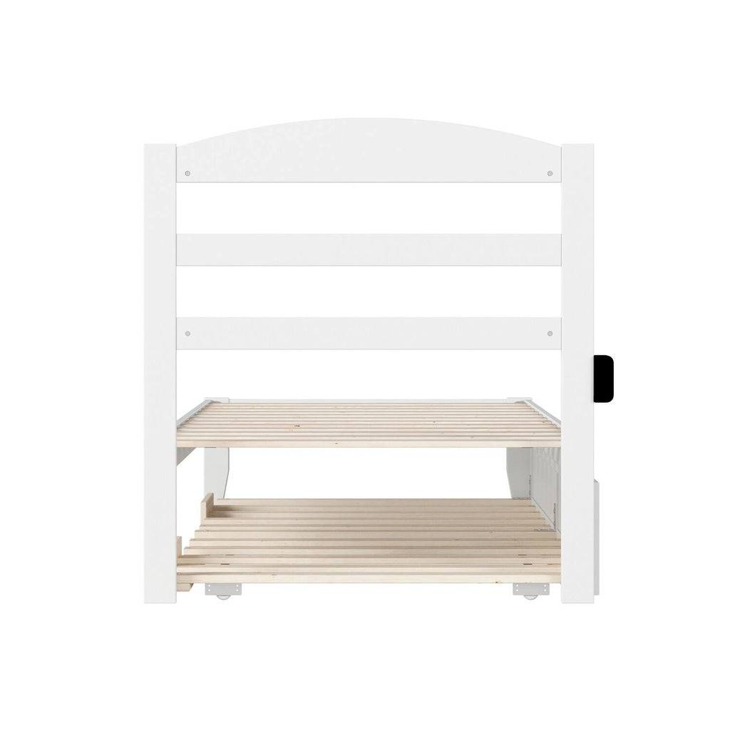 Grey Twin Bed with Twin Trundle I40828