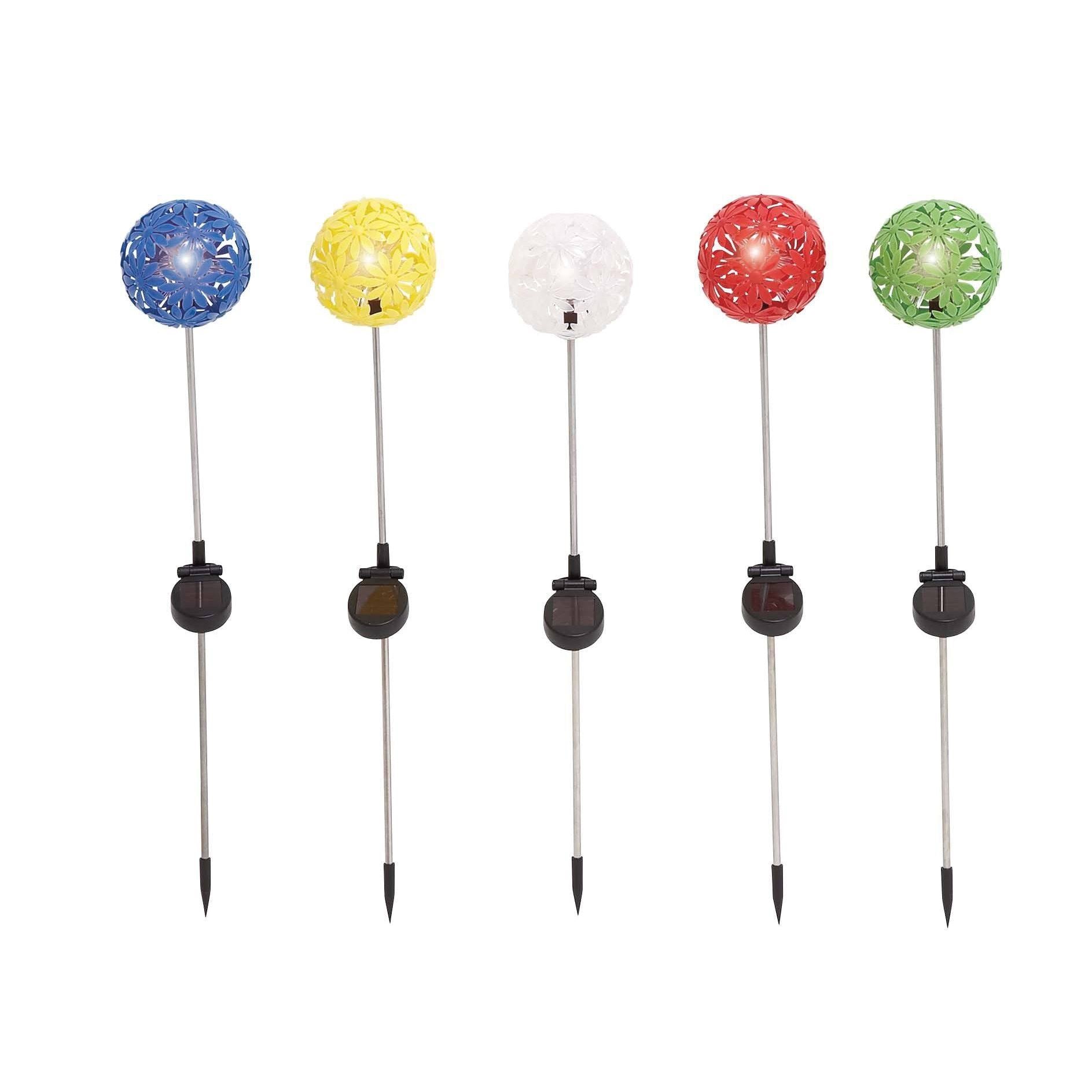 5 Piece Metal Solar Garden Stake Set N568