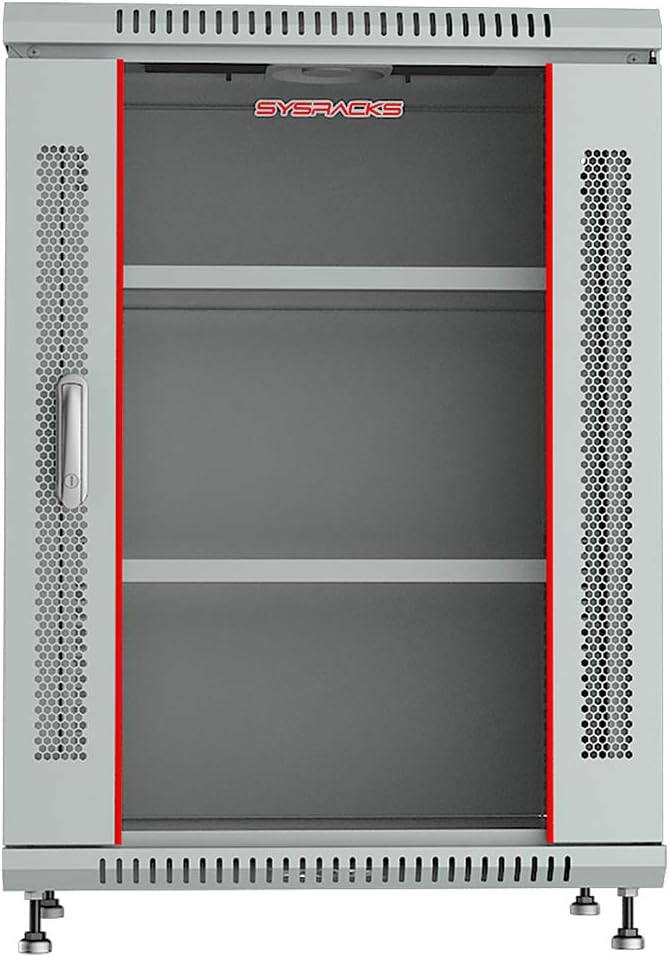 15U Wall Mount Gray IT Network Server Rack Cabinet Enclosure 24 Inch Depth U39152