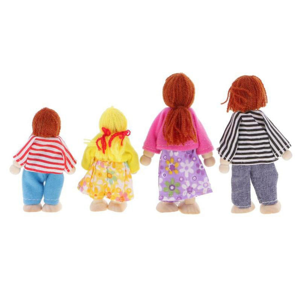 Flexible Wooden Dolls Family of 4 A925