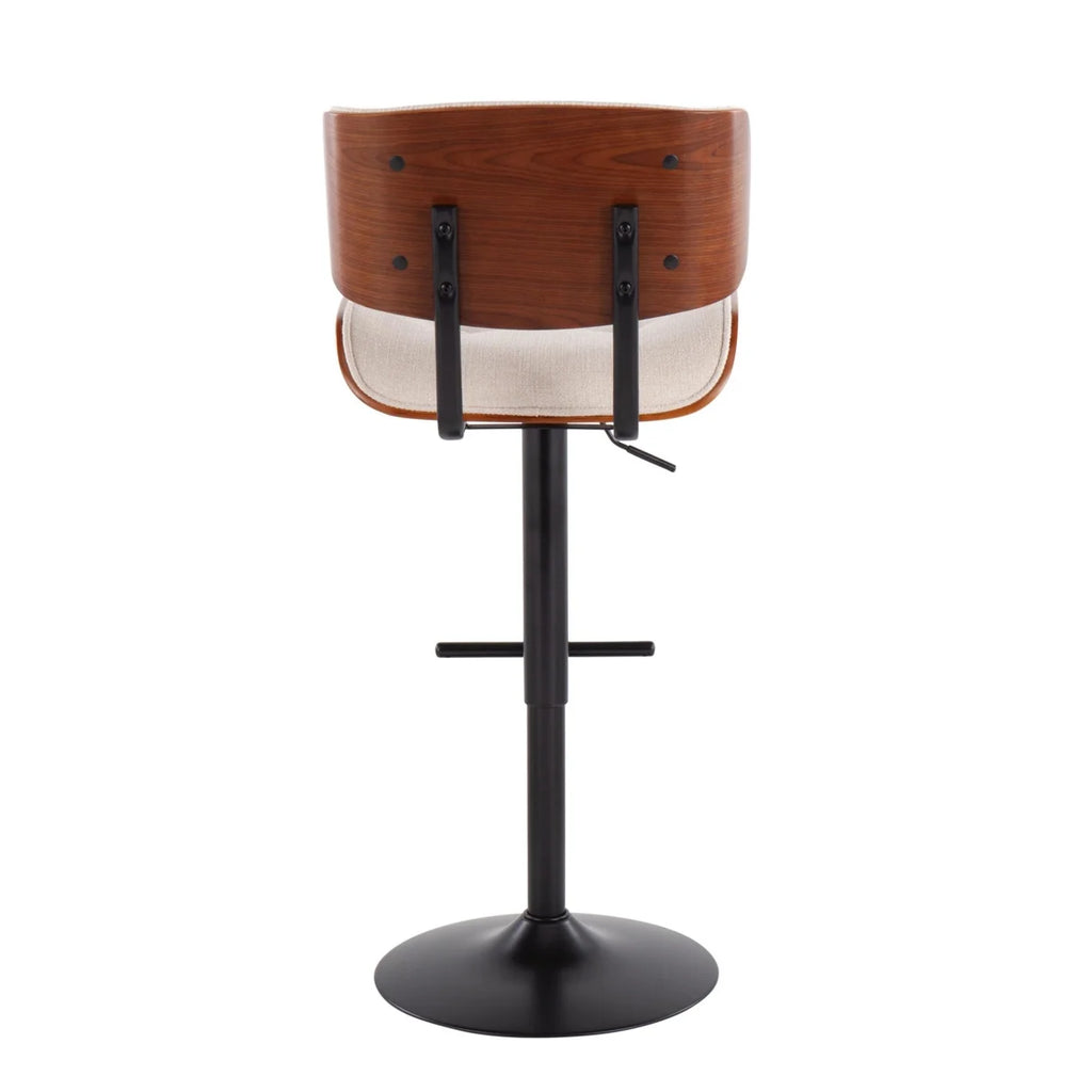 Black Metal Barstool with Walnut Wood Accent O779462