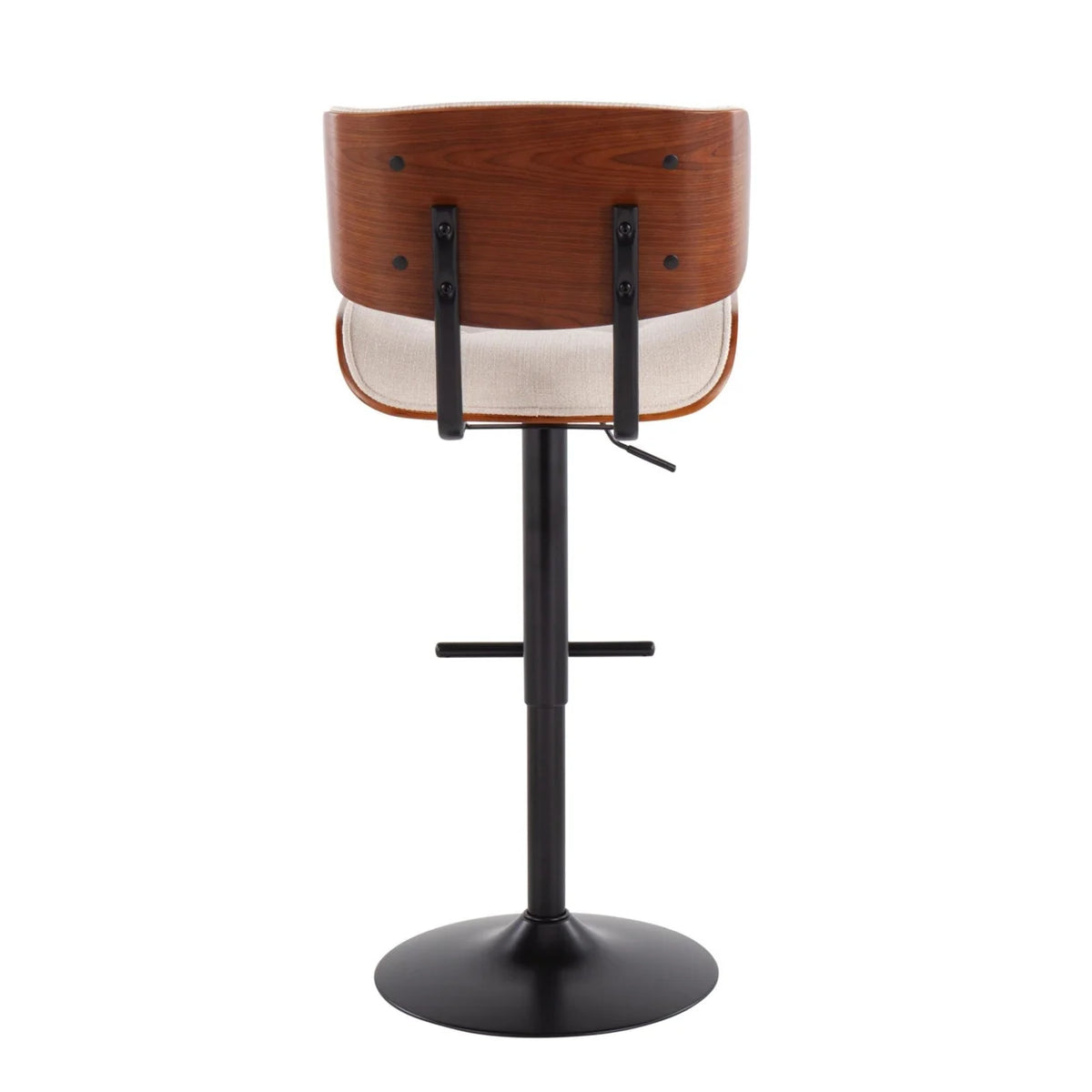 Black Metal Barstool with Walnut Wood Accent O779462