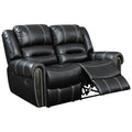 Black Leatherette Manual Reclining Loveseat H7194