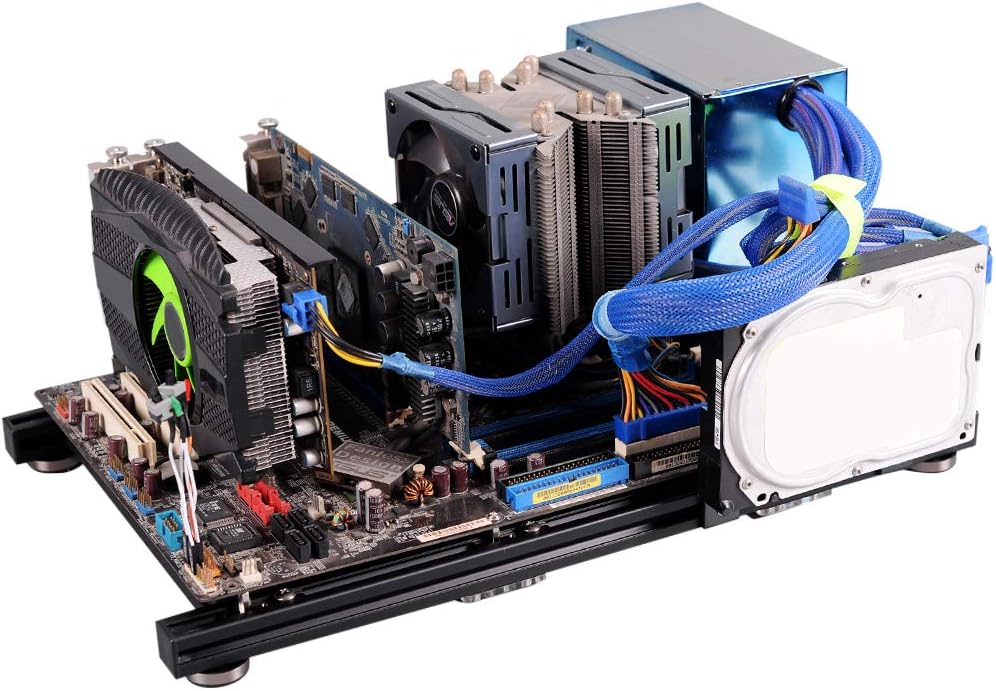 Black Aluminum Alloy ATX Open Air PC Test Bench Case H851