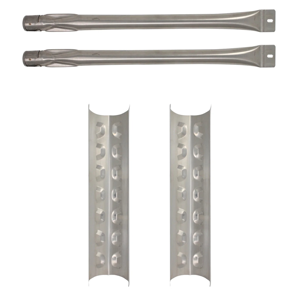 2-Pack Stainless Steel BBQ Gas Grill Tube Burner & Heat Shield Plate Replacement Parts E961
