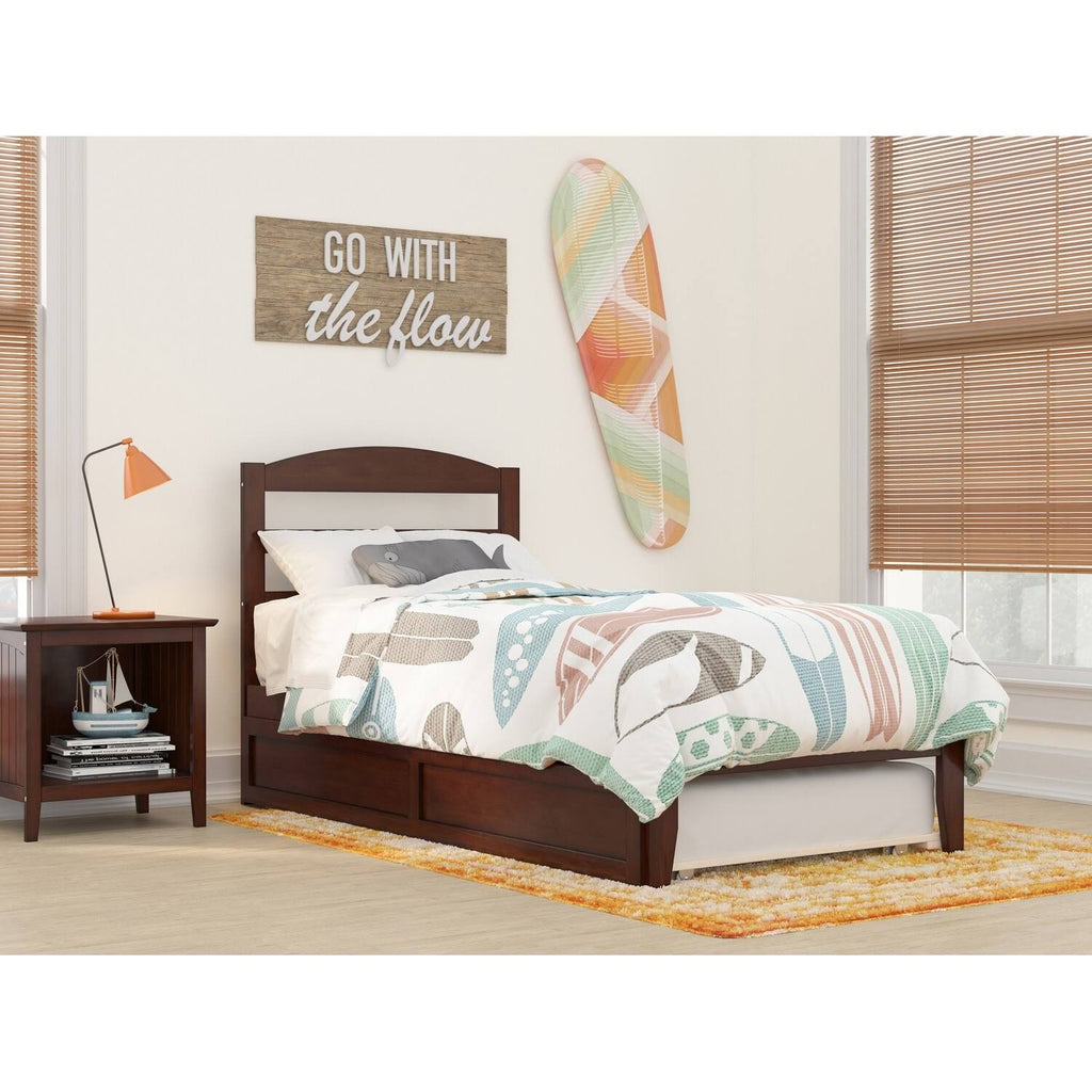 Grey Twin Bed with Twin Trundle I40828