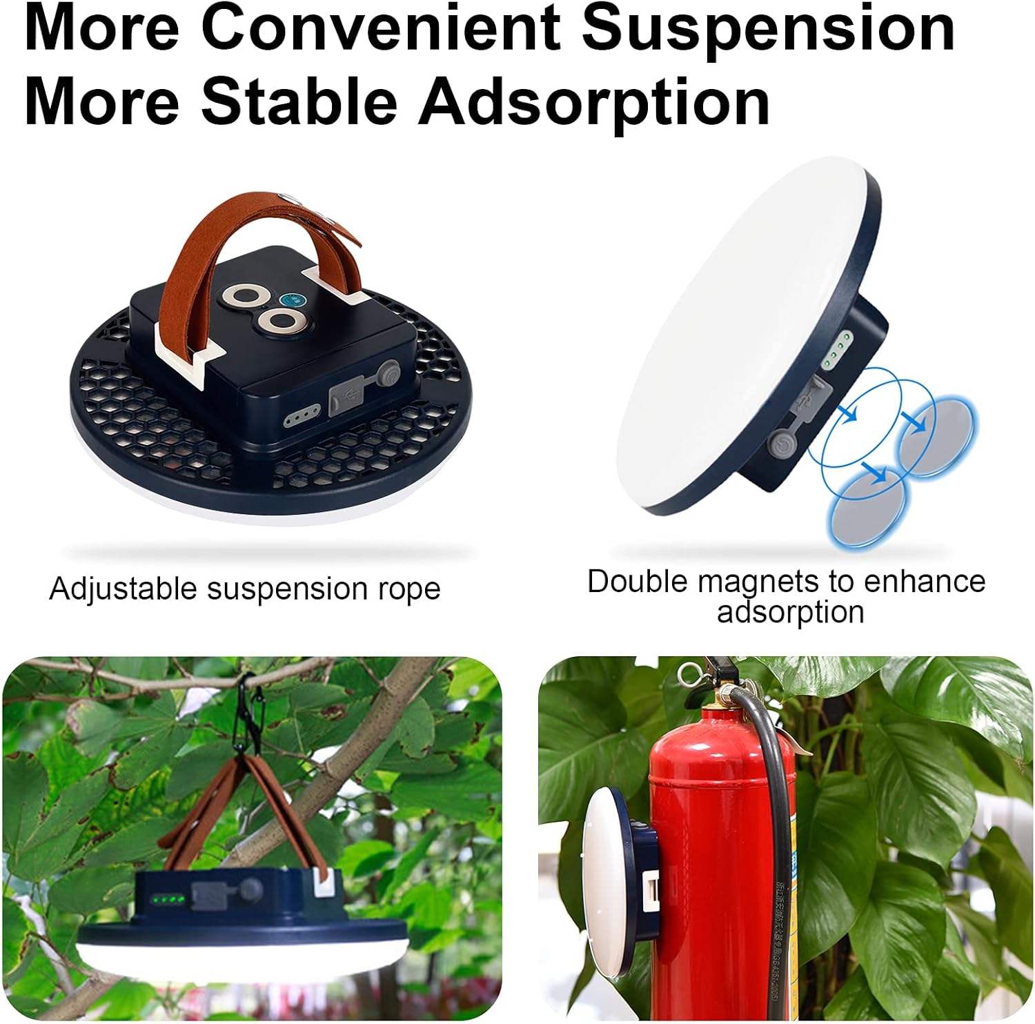 16500mAh 3000LM 60W LED Camping Lantern Rechargeable Light with Magnet Waterproof Pack of 2 E195