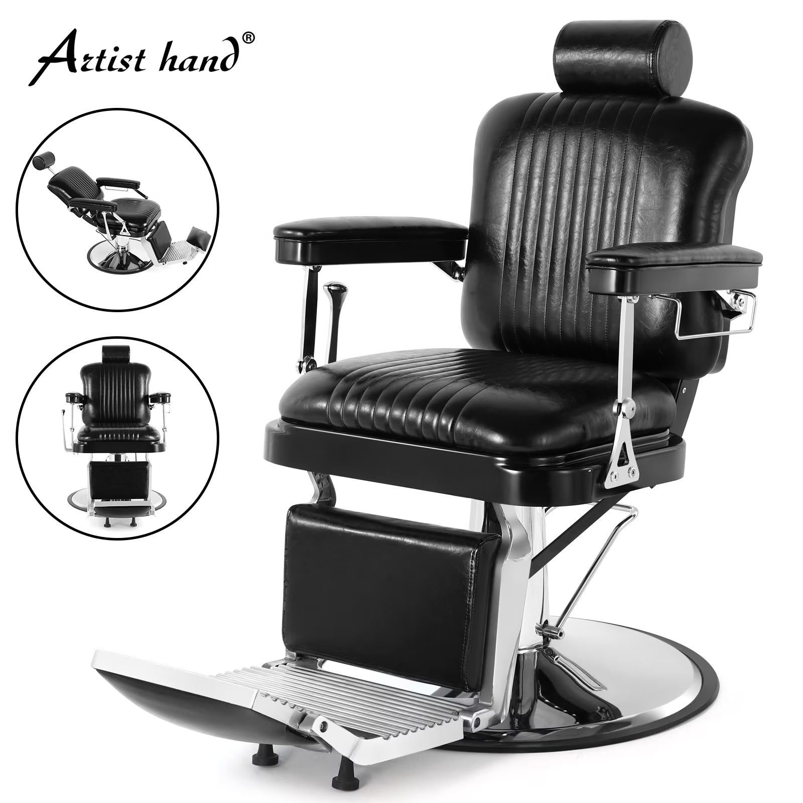 Black Hydraulic Recliner Barber Chair D82495