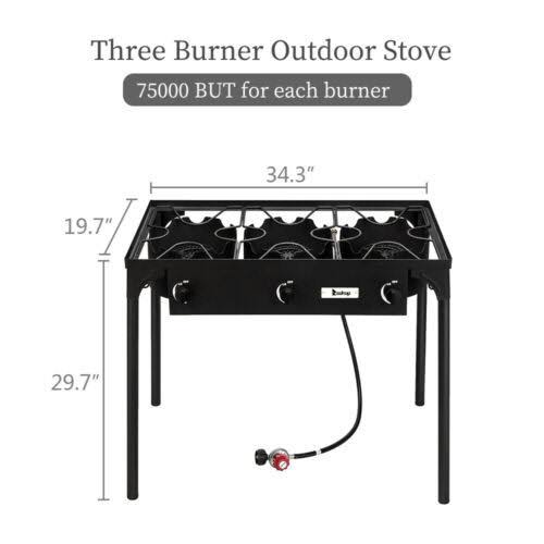 225000 BTU Propane Stove 3 Burner Outdoor Portable BBQ Grill J904172