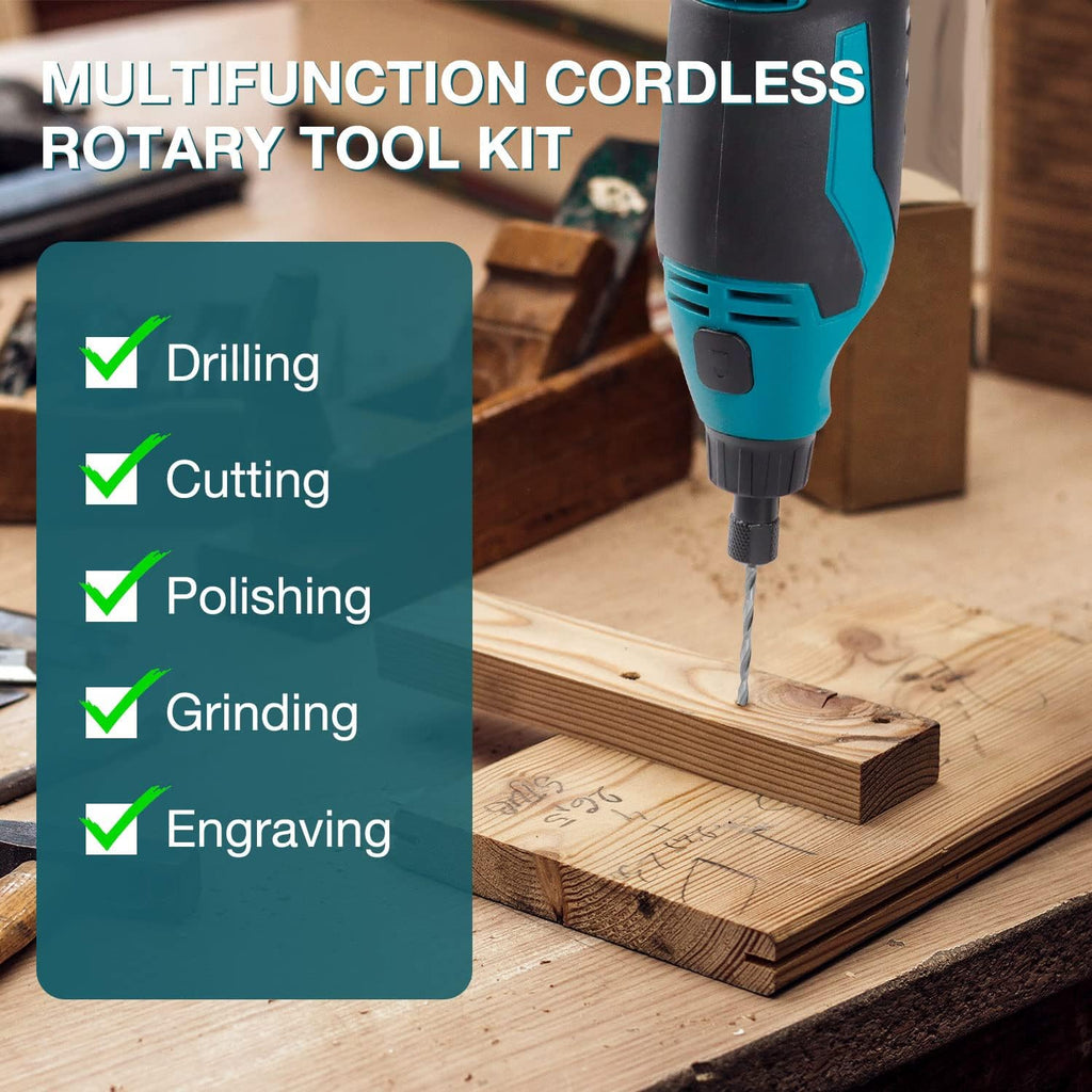 Cordless Rotary Tool 93 Accessories Variable Speed Electric Drill Set 12-Volt Multi-Purpose Power Rotary Tool Kit Pack of 2 I279821