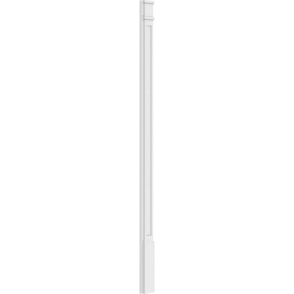 6x22W x 82x22H x 2x22P Flat Panel PVC Pilaster with Decorative Capital & Base (Pair) O940596