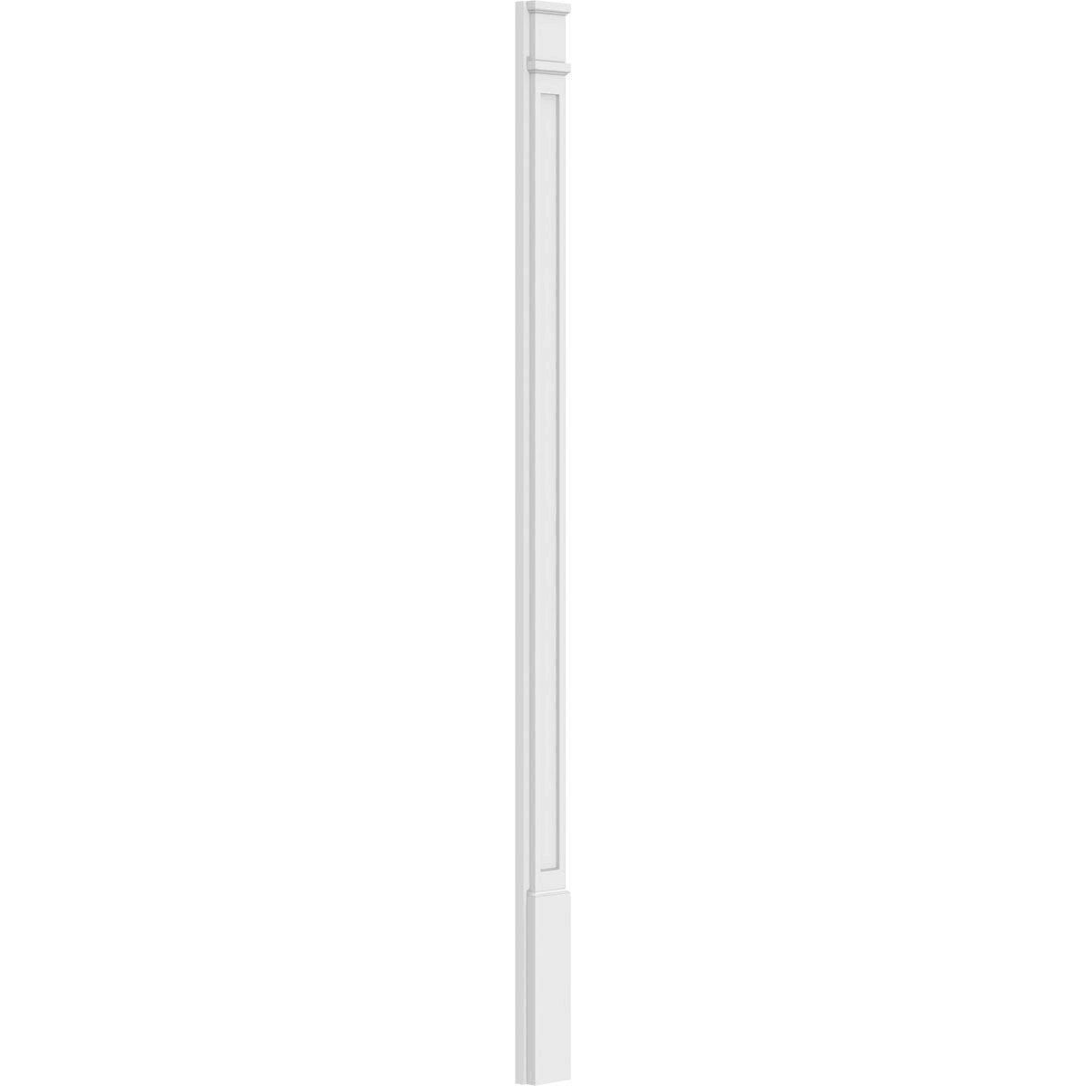 6x22W x 82x22H x 2x22P Flat Panel PVC Pilaster with Decorative Capital & Base (Pair) O940596