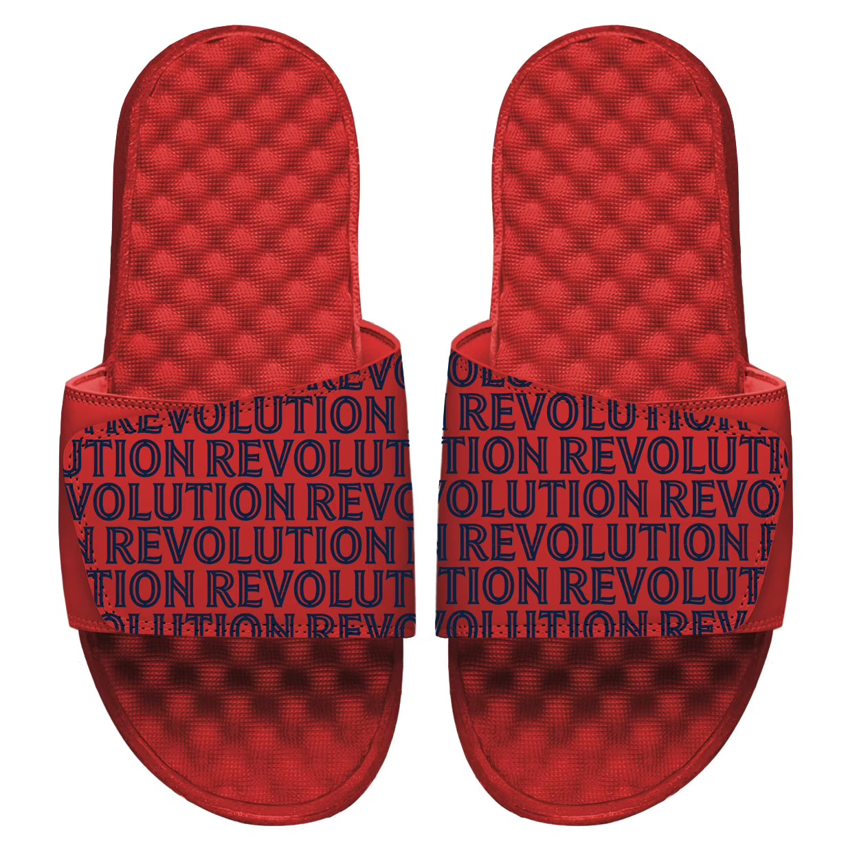 Red New England Revolution Pattern Logo Slide Sandals X76988
