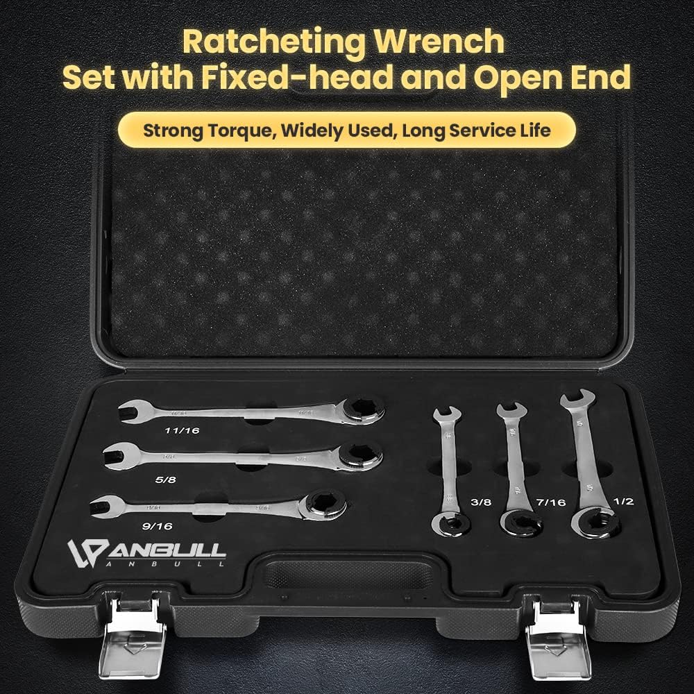 Combination Ratcheting Wrench Set SAE 6PCS Chrome Vanadium Steel E47878