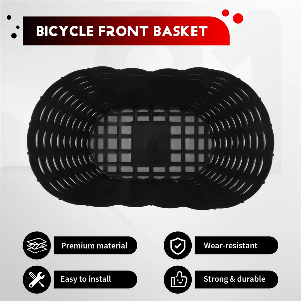 Black Plastic Kids Bike Basket J801
