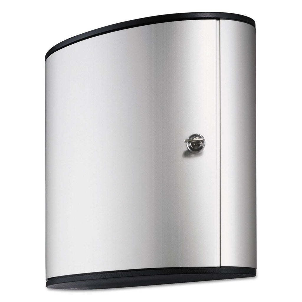 Locking Key Cabinet, 54-Key, Brushed Aluminum, Silver G621