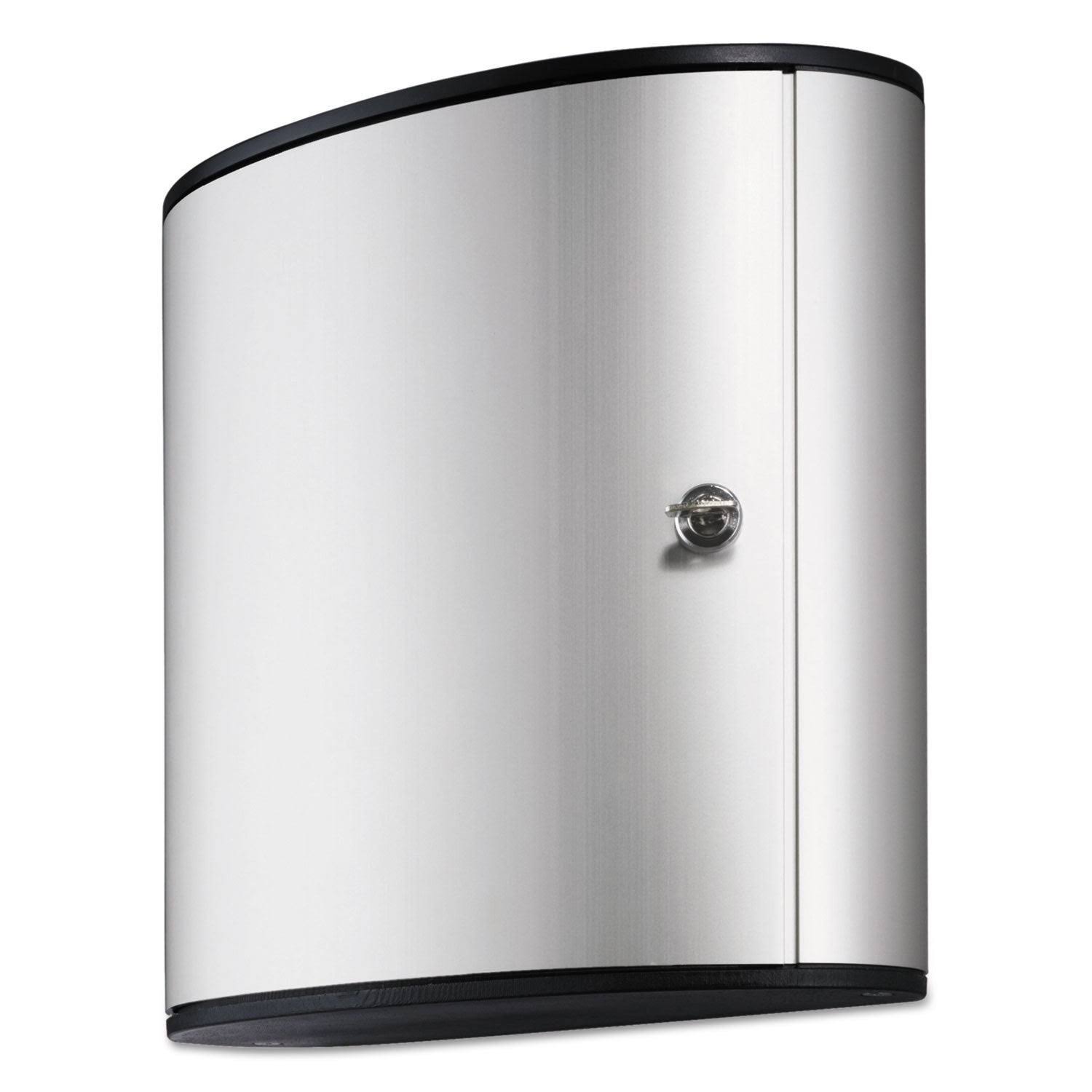Locking Key Cabinet, 54-Key, Brushed Aluminum, Silver G621