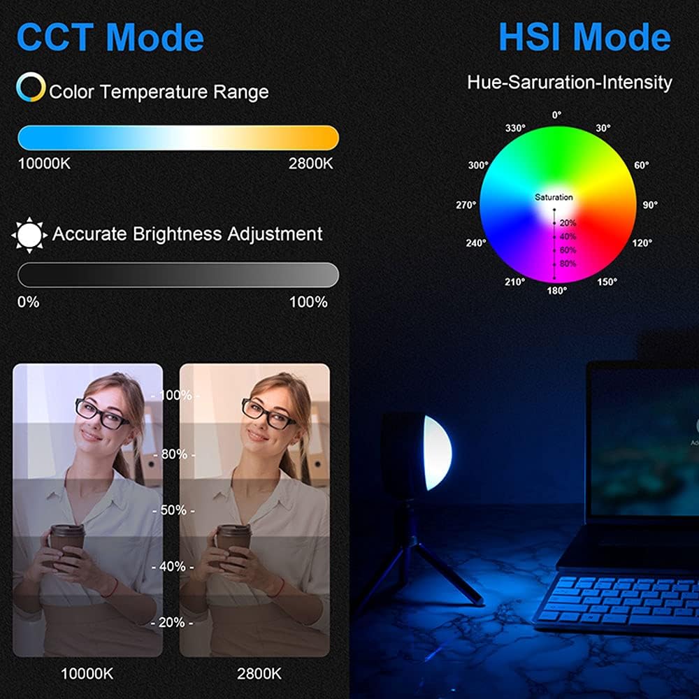 Mini RGB LED Light with APP Control, 2800K-10000K Dimmable Camera Video Lighting X659