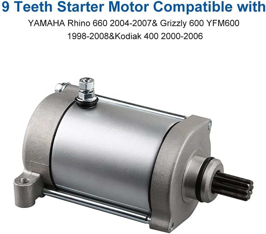 Starter Compatible with Yamaha Grizzly 660 Kodiak 400 Rhino 660 2001-2007 Pack of 2 Q614179