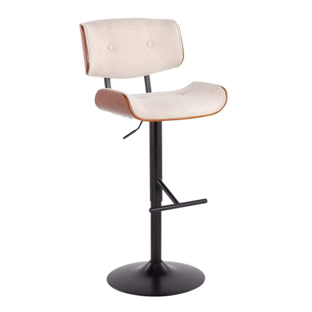 Black Metal Barstool with Walnut Wood Accent O779462