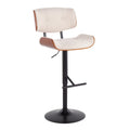 Black Metal Barstool with Walnut Wood Accent O779462