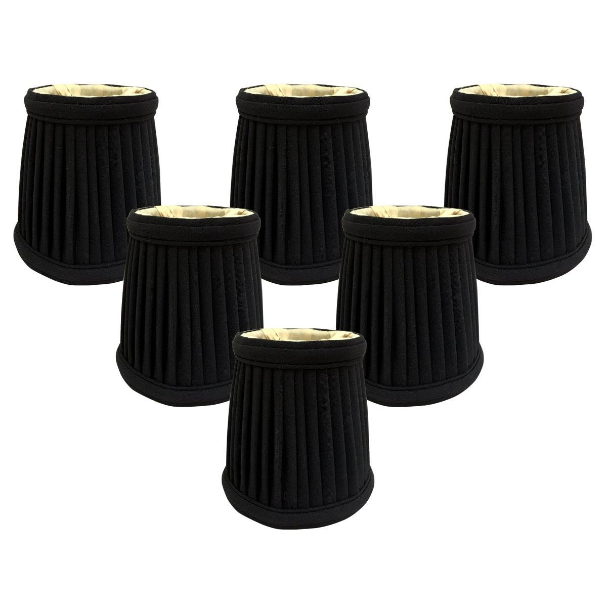 Silk Empire Candelabra Shade Set of 6 Black/Gold J1996