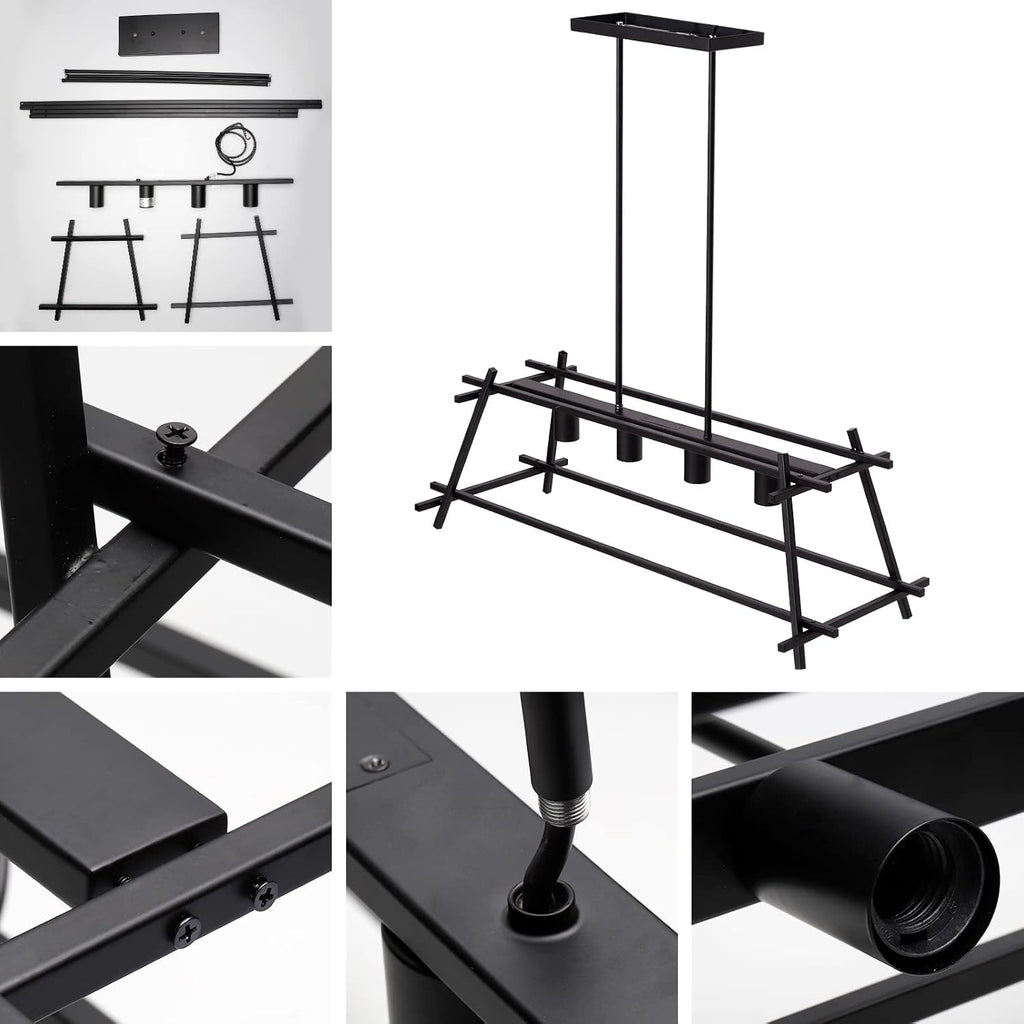 Black Linear Cage Ceiling Light W139068