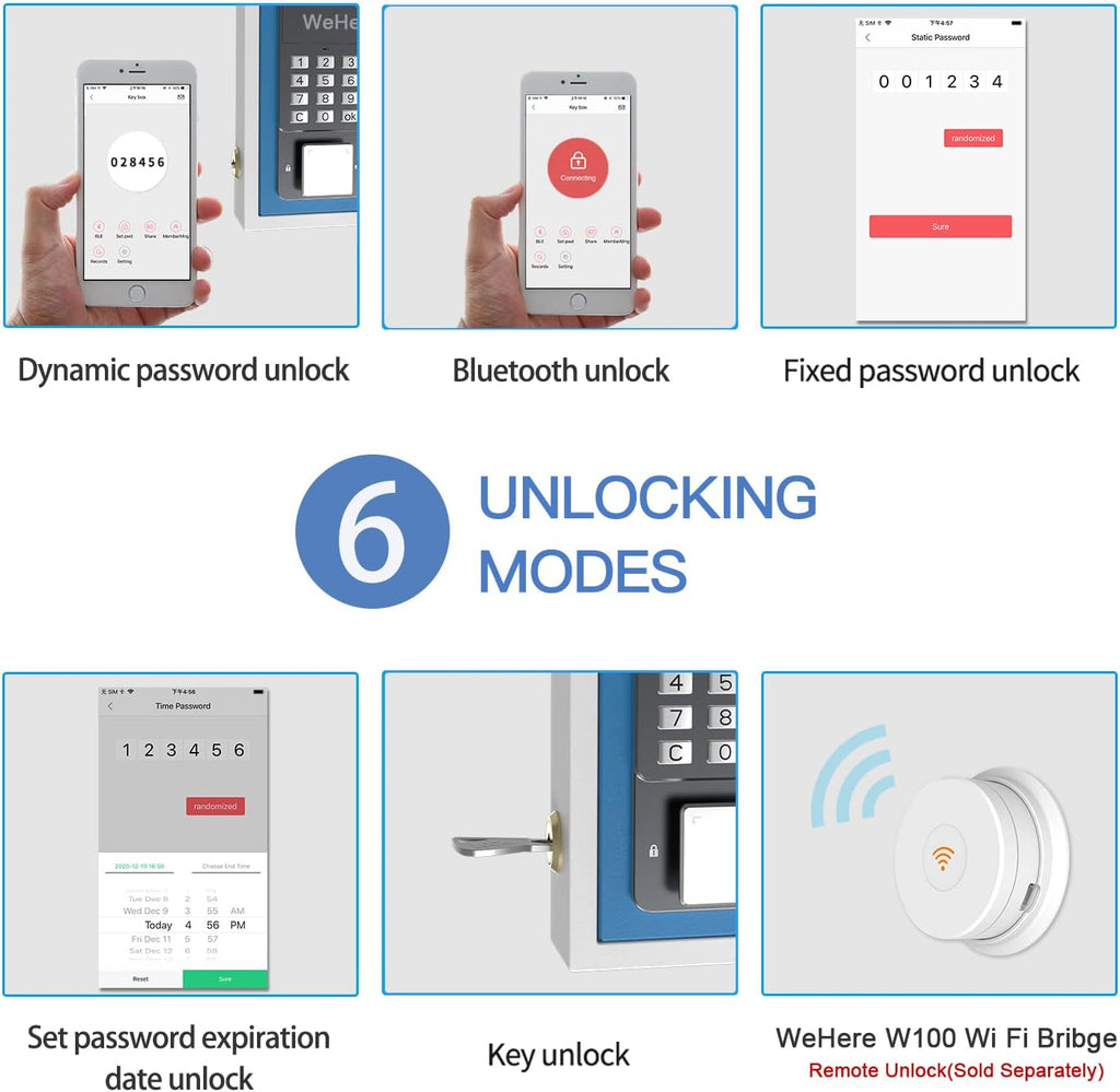 Key Lock Box, Metal Digital Combination Lock Box, Wall Mount, Pack of 2 B78898
