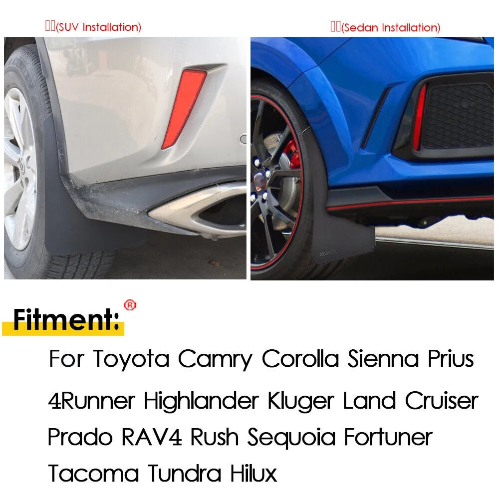 Black PP+TPO Plastic Mud Flaps for Car SUV Truck Y8223