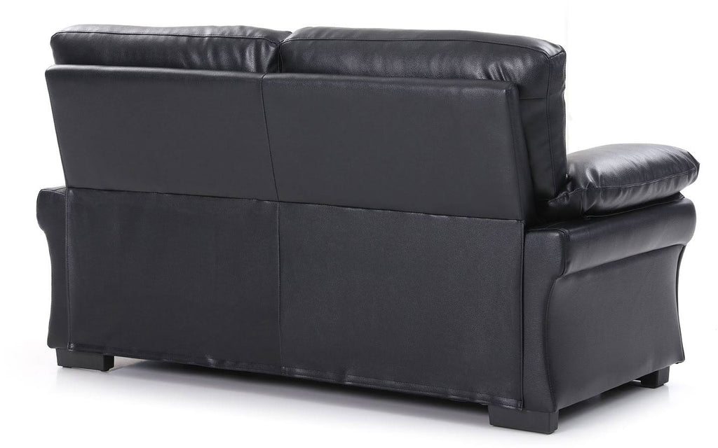 Faux Leather Loveseat in Black F43406