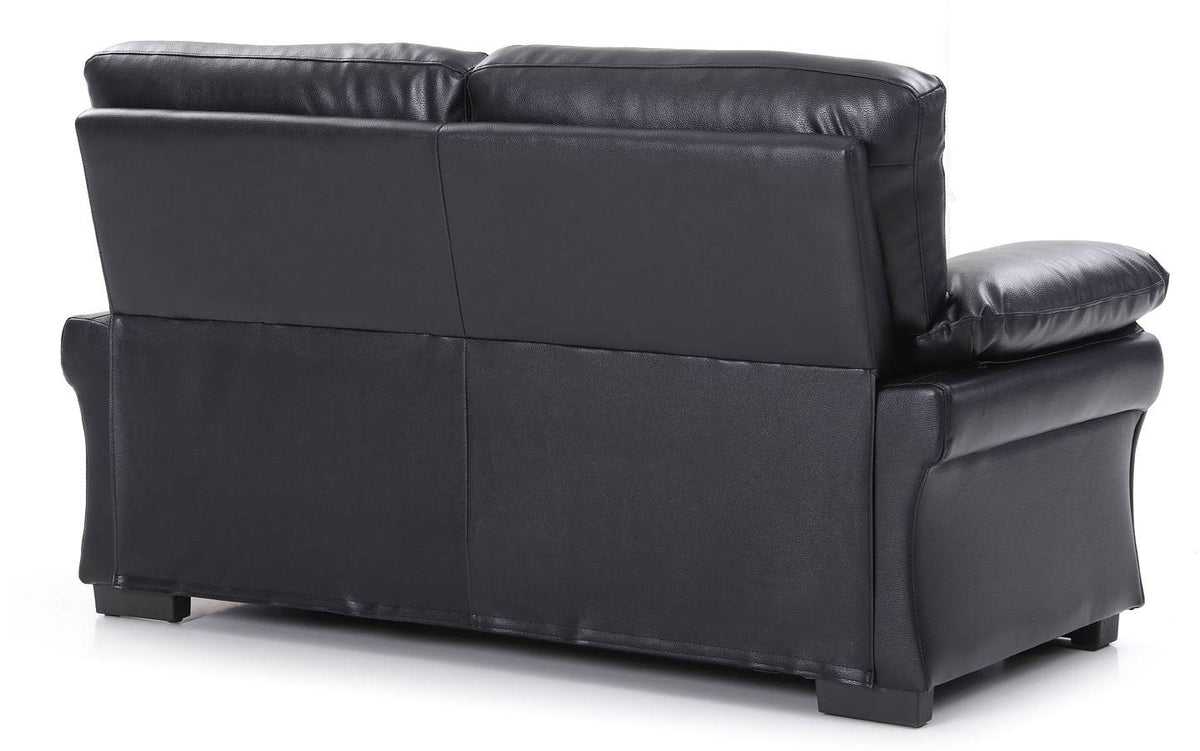 Faux Leather Loveseat in Black F43406