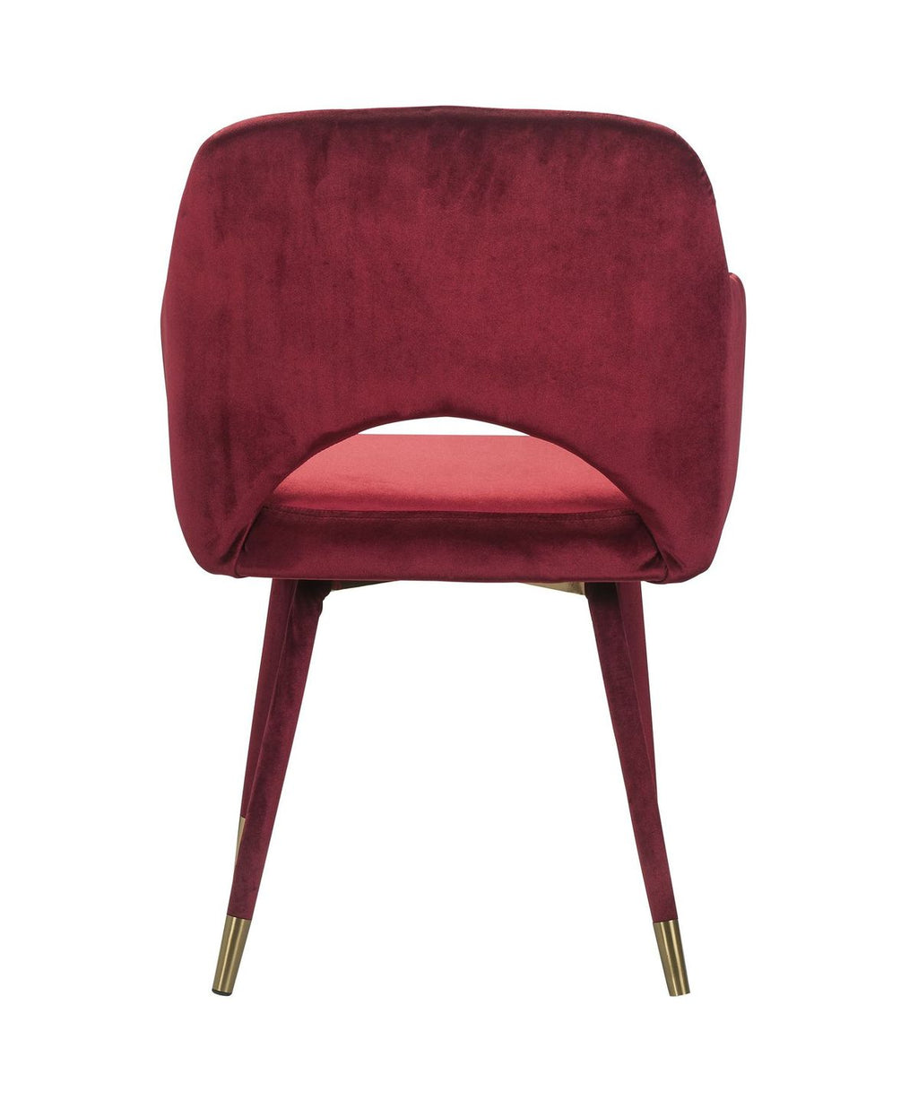 Bordeaux-Red Velvet Accent Chair J4669