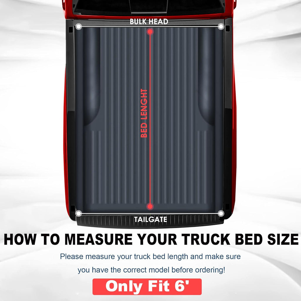 Roll-Up Soft Vinyl Truck Bed Tonneau Cover for 6 FT Fleetside Cargo Bed Y668616