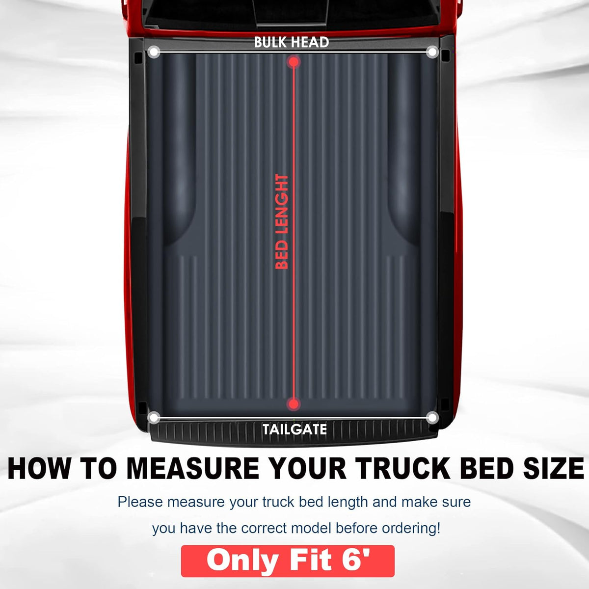 Roll-Up Soft Vinyl Truck Bed Tonneau Cover for 6 FT Fleetside Cargo Bed Y668616