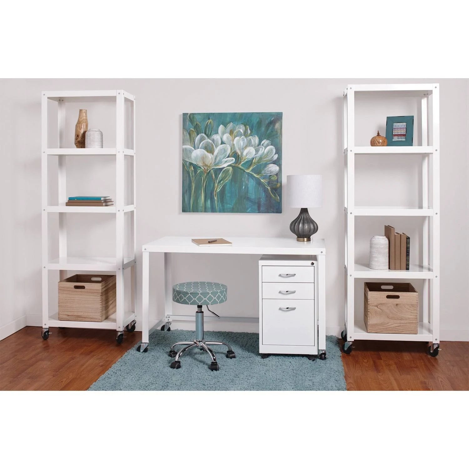 Industrial Modern Mobile 5-Shelf Bookcase Cart Black D95670